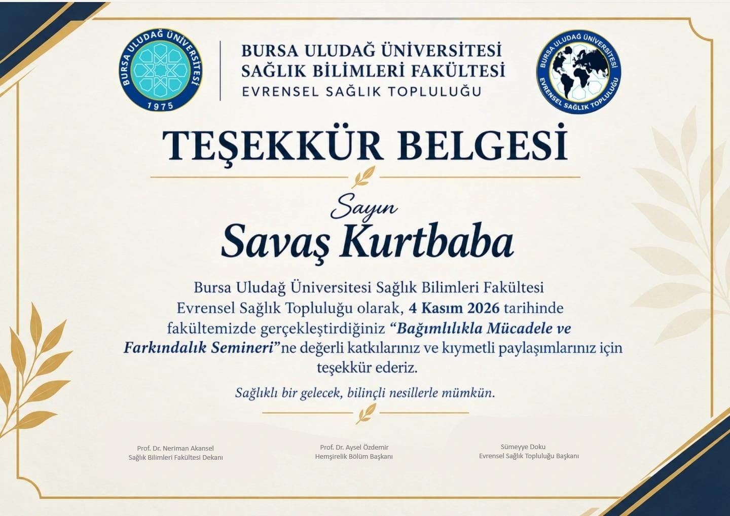 BAĞIMLILIKLA MÜCADELE VE FARKINDALIK SEMİNERİ